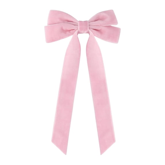 Solid Color Velvet Bow, Christmas Tree Decoration Bow, 4.53x8.46 inches Christmas Bows, Winter Farmhouse Bow Xmas Tree Topper Ornament Bow for Home Front Door Decorations (Pink)