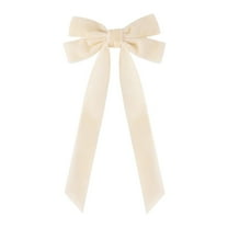 Solid Color Velvet Bow, Christmas Tree Decoration Bow, 4.53x8.46 inches Christmas Bows, Winter Farmhouse Bow Xmas Tree Topper Ornament Bow for Home Front Door Decorations(Beige)