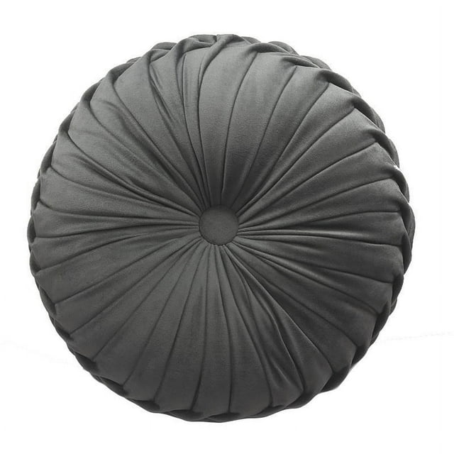 Solid Color Velvet Round Pillow Cushion Pumpkin Pillow Living Room Round Pillow Sofa Round Pillow Cushion-Fashion Gray