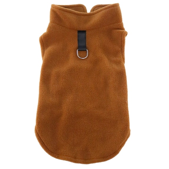 Solid Color Warm Pet Vest For Dogs In Autumn And Winter, Sleeveless Stand Collar Design For Skin-Friendly Warmth, Fleece Material With Back Leash Loop And Multiple Sizes Xs To Xl