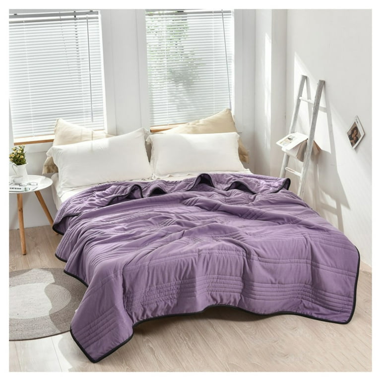 Solid Color Washed Cotton Air Conditioner Quilt Purple 100X150 The