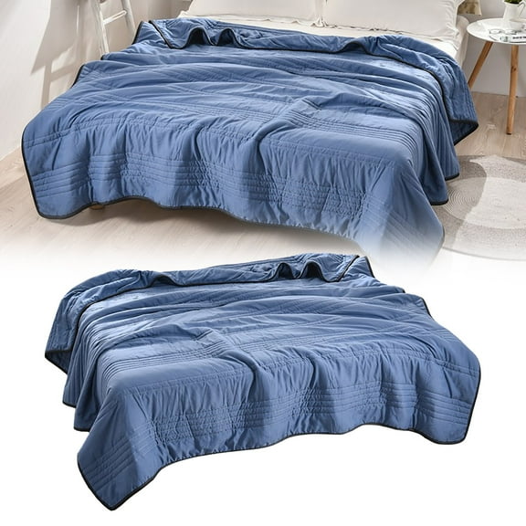 Solid Color Washed Cotton Air Conditioner With Deep Blue Color Four Pieces Beddings Colro:Dark Blue Material:Cloth