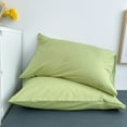 thumbnail image 1 of Solid Color Washed Polyester Pillowcase, Coreless Design, Breathable & Soft, 29x19 Inches, Blue/Green/Yellow Options, 1-Pack, 1 of 6