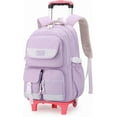 thumbnail image 1 of Solid Color Water Resistance Rolling Backpack Daypack Bag Pack Bookbag with Wheels Schoolbag Trolley Daypack, 1 of 6