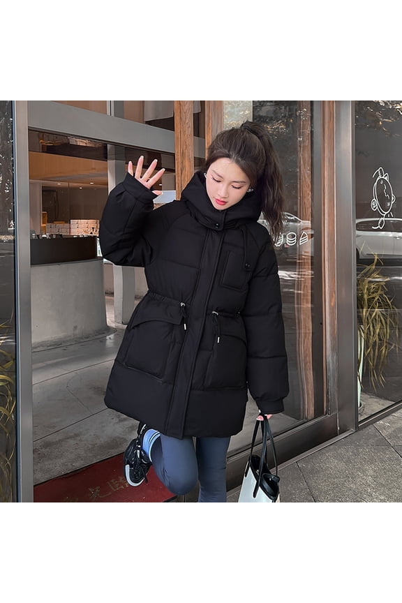 Solid Color Winter Waist Down Jacket S Women Clothes Womens plus Jacket Zipper Women Coats Winter Fashion Mom Coat Component Jacket Long Coats for Women Fashion Lightweight Jackets for Women Warm