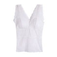 thumbnail image 1 of Solid Color Wireless Lace Lingerie Camisole with Padded Support, Everyday Wear, Fashionable Women's Underwear, Comfortable Fit #White,Free Size, 1 of 3