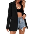 thumbnail image 1 of Solid Color Women Long Sleeved One Button Office Blazer Suit Coat, 1 of 4