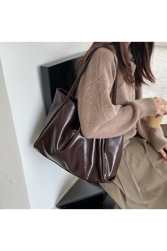 Solid Color Women Shoulder Bag Soft Pu Leather Ladies Travel Handbag Large Capacity Female Casual Tote Shopping Bags Bolso Mujer