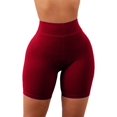 thumbnail image 1 of Solid Color Women Slim Fit High Waist Leggings Shorts, 1 of 4