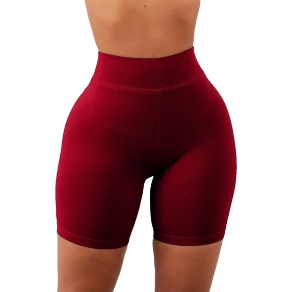 Solid Color Women Slim Fit High Waist Leggings Shorts