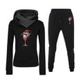 thumbnail image 1 of Solid Color Women's Casual Christmas Hoodie Set Long Sleeve Trousers Festive Fashion Outfit Holiday Relaxation Comfortable Wear, 1 of 1