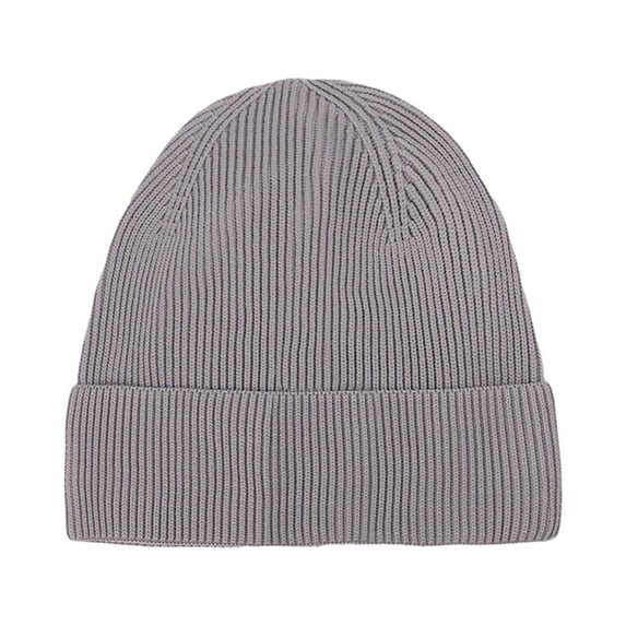 Solid Color Wool Knit Hat, Unisex Hip-Hop Style Melon Skin Beanie for Winter Warmth Light Gray Free