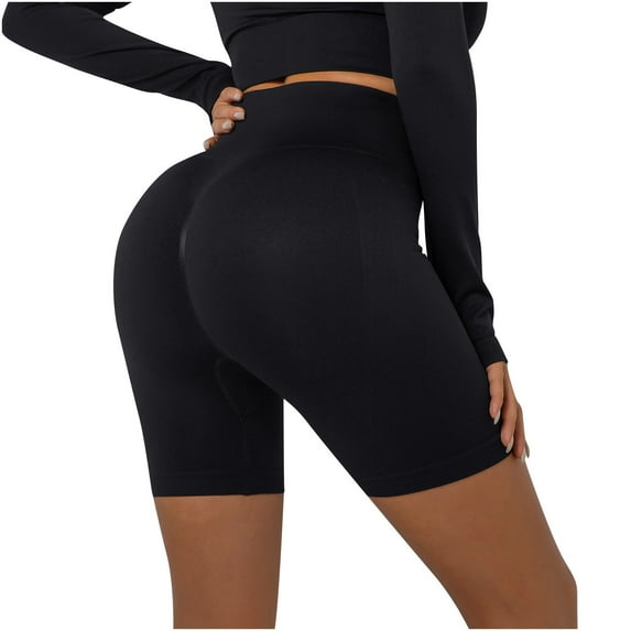 Solid Color Yoga Shorts for Women High Waist Stretchy Sweat Shorts Workout Short Leggings