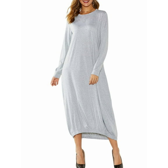 Solid Color Zipper Abaya Muslim Dresses for Women Girls Pockets Islamic Prayer Clothes Grey L