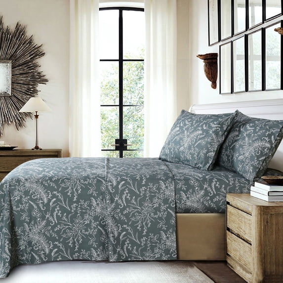 Solid Color or Printed Floral Winter Brush Deep Pocket Sheet Set by Southshore Fine Linens