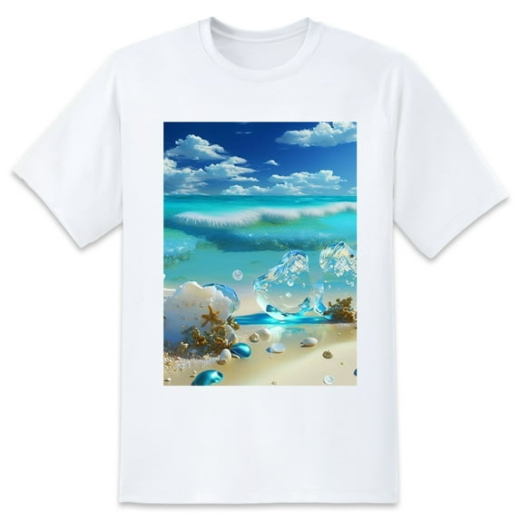 Solid ColorBeach Seashells Oversize T-shirts For Women Basic Plus Tees Baggy t Shirts
