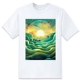 thumbnail image 1 of Solid ColorLandscape Oversize T-shirts For Women Basic Plus Tees Baggy t Shirts, 1 of 5