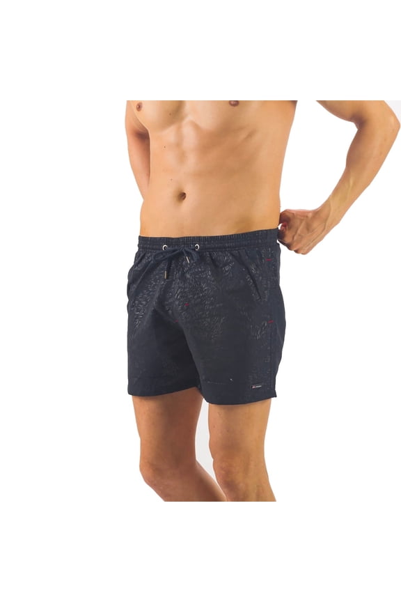 Solid Colored & Printed Quick Dry Summer Swim Trunks for Men, Swimwear, Bathing Suits, Swim Shorts with Various Colors & Designs, Black, Large