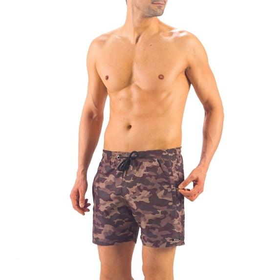 Solid Colored & Printed Quick Dry Summer Swim Trunks for Men, Swimwear, Bathing Suits, Swim Shorts with Various Colors & Designs, Camouflage, 3X-Large