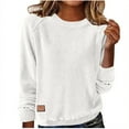 thumbnail image 1 of Solid-Colored Corduroy Long-Sleeved Tops for Women, Loose Round-Neck Pullover Hoodies, Classic Fall Casual Blouses, 1 of 9