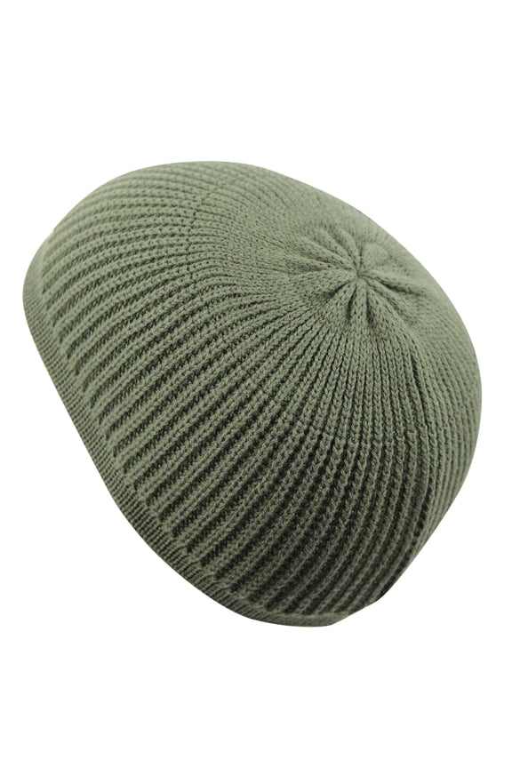 Solid Colored Kufi Hat with Checkered Knit Adult Cap Candid Signature