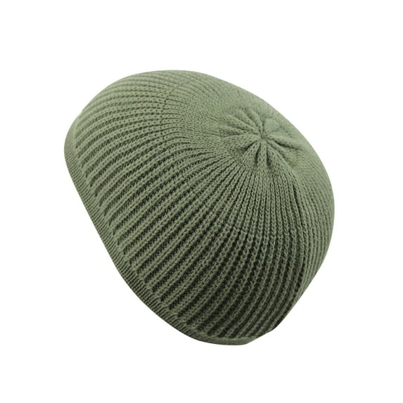 Solid Colored Kufi Hat with Checkered Knit Adult Cap Candid Signature