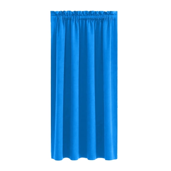 Solid Colour Silk Blackout Curtain – Thermal Insulated, Energy Saving & Noise Reducing Bedroom and Living Room Curtain, W 38x L 63 Inch, 1Pc Rod Pocket Curtain Panel (Blue)