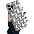 thumbnail image 1 of Solid Colour Woven Pattern Phone case, Macaron Colour, Comfortable Hand Feeling, Silicone Phone case for iPhone 15 14 13 12 11 Pro Max Mini XS XR X 7 8 Phone Case (Silver,iPhone 14 Plus), 1 of 8
