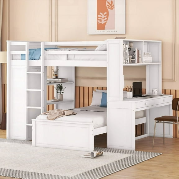 Solid Construction & Maximized Space Loft Bed - White