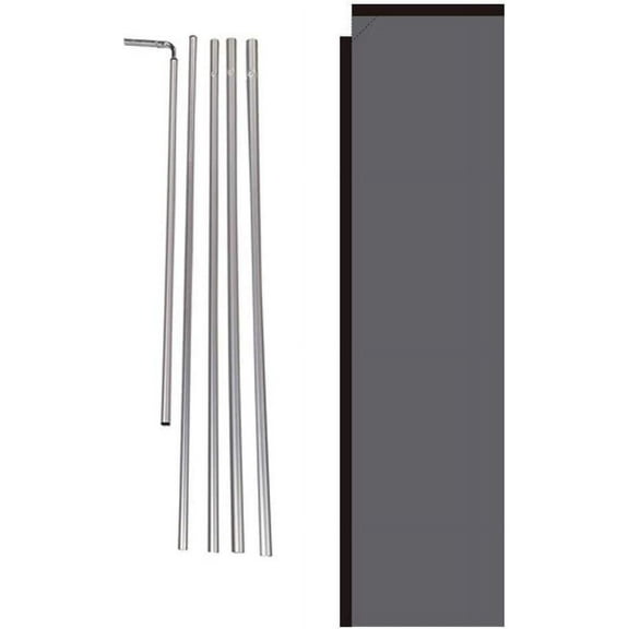 Solid Cool Grey Advertising Feather Banner Swooper Flag Sign with 15 Foot Flag Pole Kit and Ground Stake