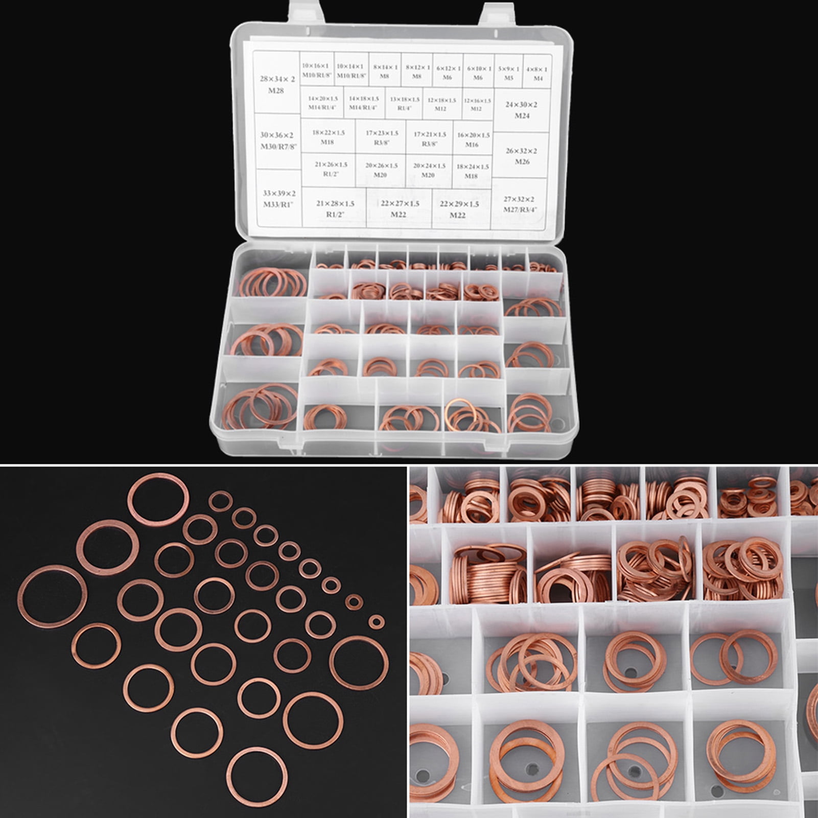 Solid Copper 30 Sizes Copper Washers Sump Plug Washers Factories For