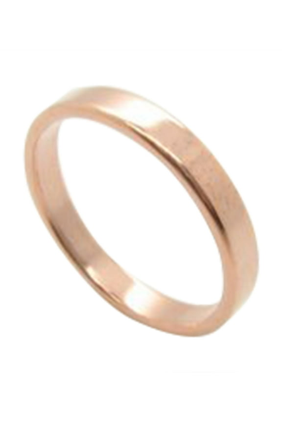 Solid Copper Band Ring CR42T -3mm wide - 1/8 of an inch wide.