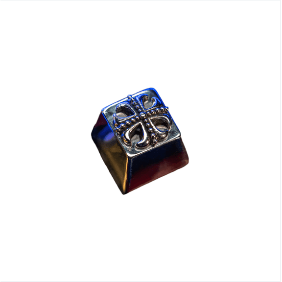 Solid Copper Cross Keycap, Handcrafted Metal Artisan Single Key with Vintage Religious Design, Customizable Birthday Gift for Keyboard Enthusiasts