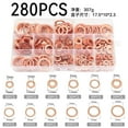 thumbnail image 1 of Solid Copper Crush Washer Seal Set Flat O-Ring Seal Assembly Kit, 1 of 8
