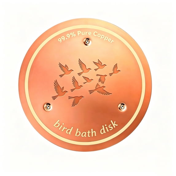Solid Copper Disk Bird Bath Cleaner, Round Outdoor Algae Controller, Water Purifier for Garden Bird Basin Fountain