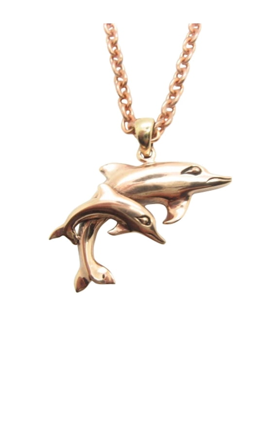 Solid Copper Dolphin Pendant #CMG383