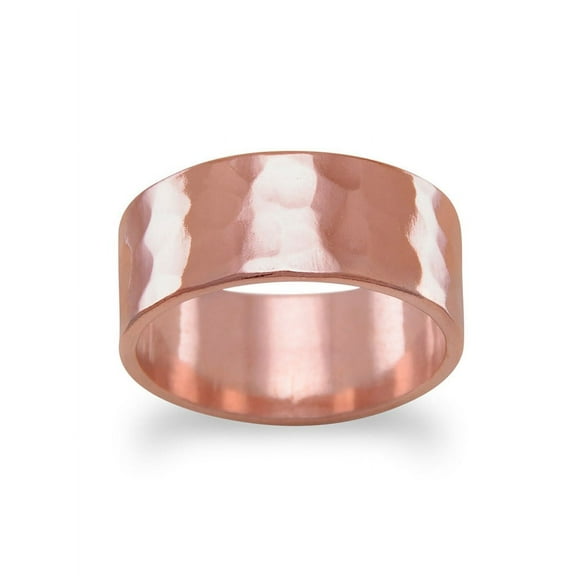 Solid Copper Hammered 8mm Band Ring Made in the USA