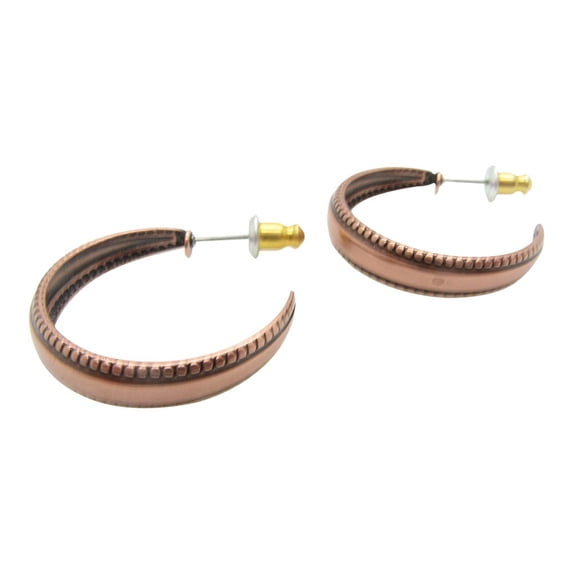 Solid Copper Hoop Earrings CE1267C01 - 1 inch in diameter