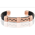 thumbnail image 1 of Solid Copper Leather Wrapped Magnetic Bracelet Pain Relief Healing Unisex Cuff by Mdream -Wave, 1 of 2