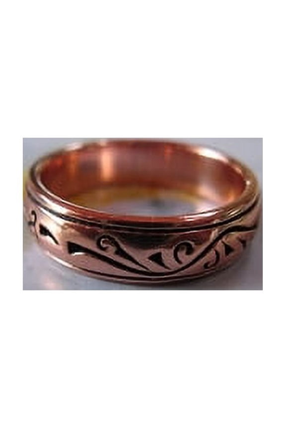 Solid Copper Ring - Thick and Rigid - Antiqued Finish - Beautiful Ring 3/16 of an inch wide.