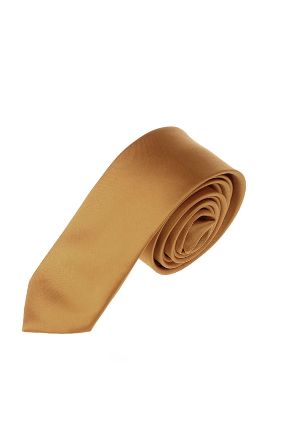 Solid Copper Skinny Men's Necktie