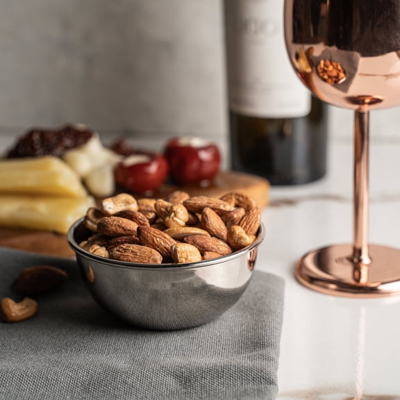 Solid Copper Snack Bowl Chrome-Plated Finish