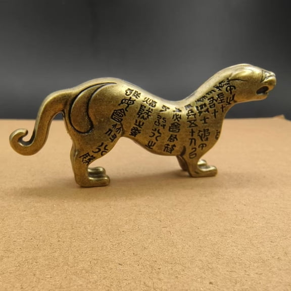 Solid Copper Token Ornament Aged Patina Desk Decor Paperweight Display