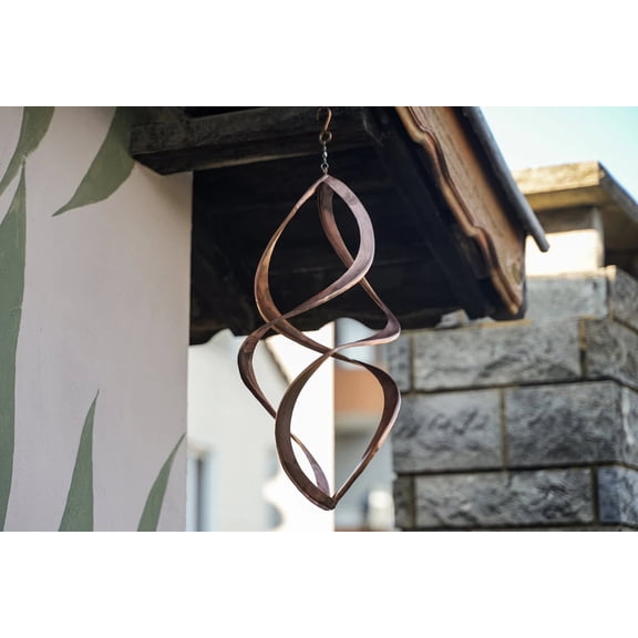 ALFIQ Handmade Solid Copper Wind Spinner with Hanger, Infinity Garden Decor Sculpture