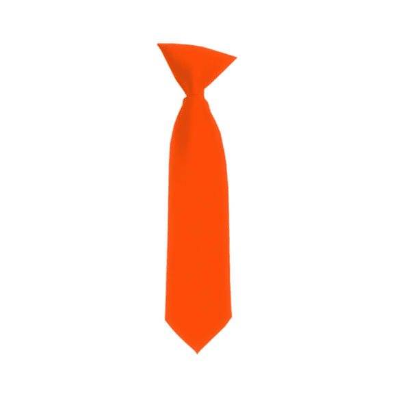 Solid Coral Red Boy's 11" Clip On Tie Age 3 to 6 Years Old