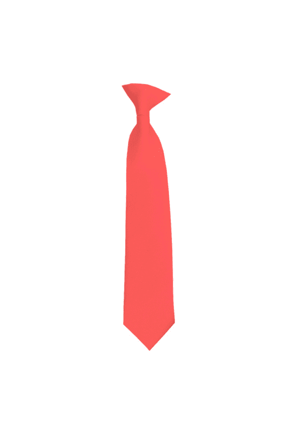Solid Coral Rose Boy's 14" Clip On Tie Age 7 to 10 Years Old