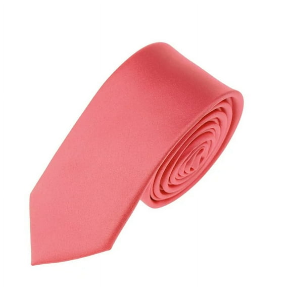 Solid Coral Rose Skinny Men's Necktie