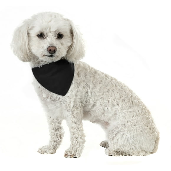 Solid Cotton 8 Pack Dog Bandana Triangle Bibs  - Small and Medium Pets (Black)