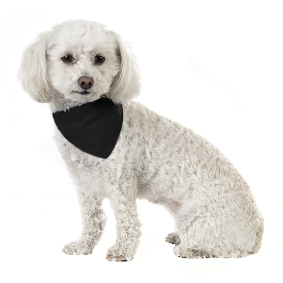 Solid Cotton 8 Pack Dog Bandana Triangle Bibs - Small and Medium Pets (Black)