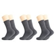 thumbnail image 1 of Solid Cotton Cushion Crew Socks for Women and Men Anthracite Gray 3 Pairs Size 9-11, 1 of 9